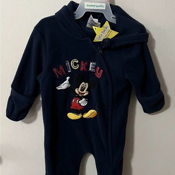 Disney Other - Disney Mickey Footsie Suit Nice And Warm For The Winter Adorable New With Tags